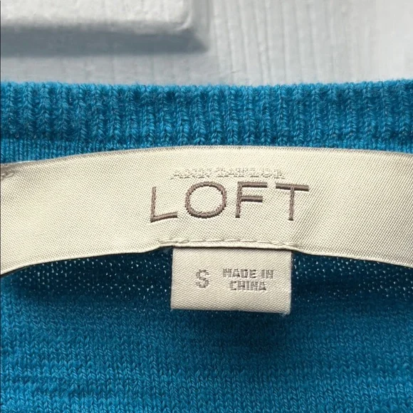 LOFT Blue Fitted Short Sleeve T-Shirt - Picture 2 of 4